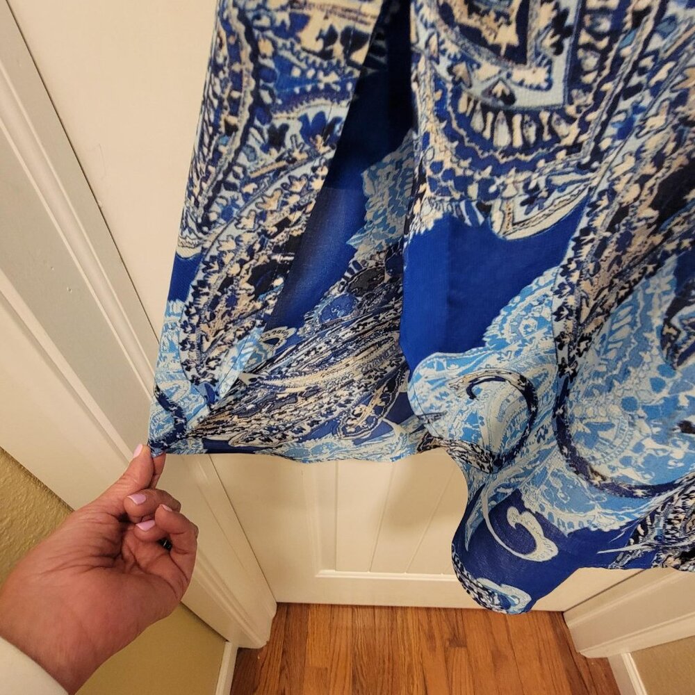 CHICO'S Enchanted Paisley Betty Long Sheer Shirt Size 0 - Picture 12 of 15